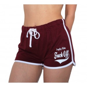 Women`s Collage burgundy Retro shorts with attitude!